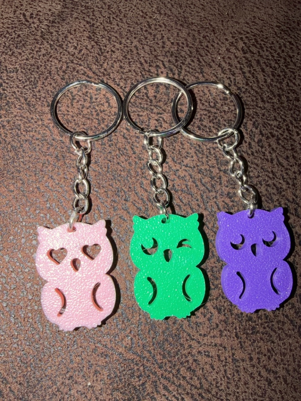 Colorful Owl Keychain Set